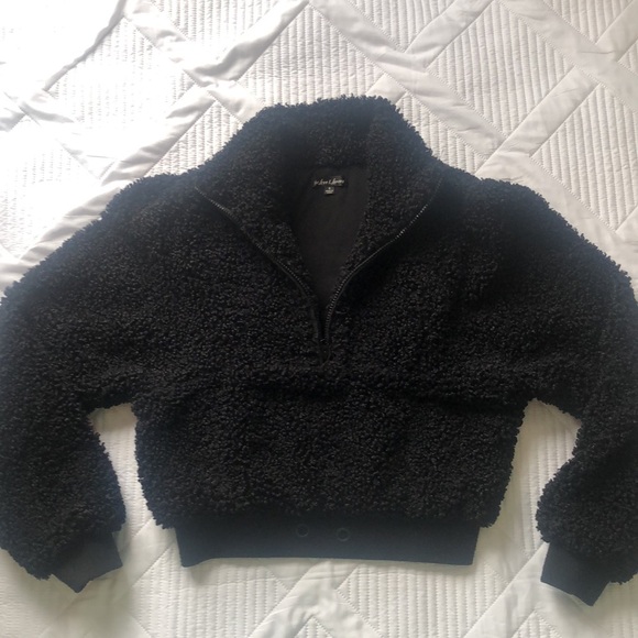 For Love& Lemons Sherpa Cropped Women’s Pull over Jacket.3/4 zipper Warm… - Picture 15 of 16